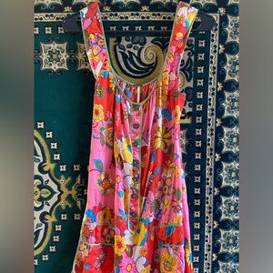 Free People retro babydoll swing disco rainbow dress